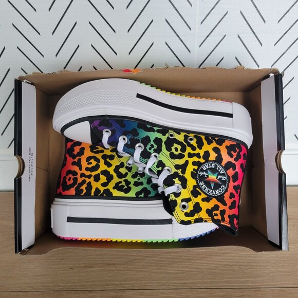 Converse Chuck Taylor All Star Platform Pride Sz 9.5 Women Shoes Leopard A15782C - Picture 9 of 11